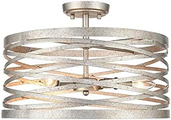 Millennium Lighting Metal Semi-Flush Ceiling Mount in Antique Nickel- Silver