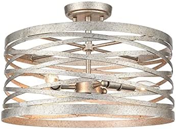 Millennium Lighting Metal Semi-Flush Ceiling Mount in Antique Nickel- Silver