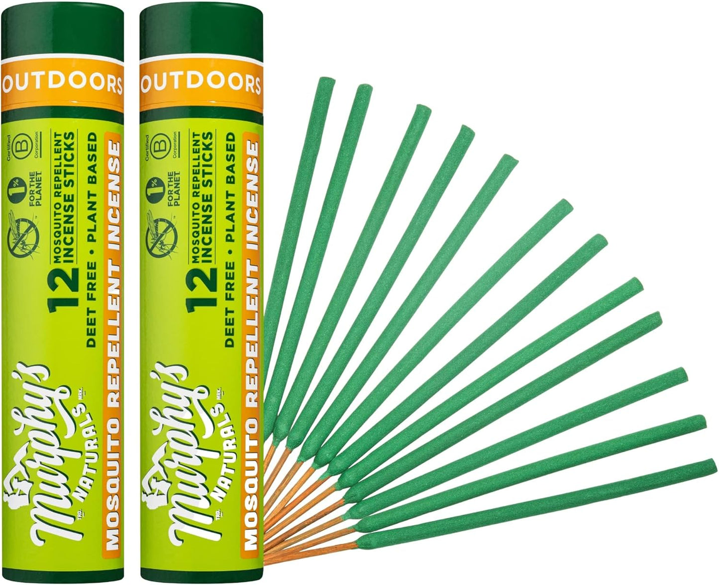 Murphy’s Naturals Mosquito Repellent Incense Sticks (36 Count) | Proven, Natural Ingredients Like Rosemary, Lemongrass and Citronella | Each Stick Protects 2.5+ Hours | Great for The Yard and Camping