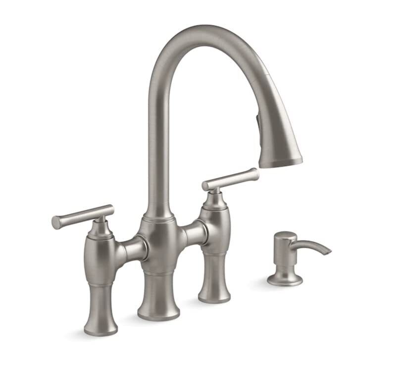 Kohler Oresund R28705-SD-VS Pull-Down Bridge Kitchen Faucet