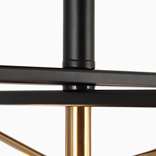 ZEVNI Modern Flush Mount Ceiling Light Fixture 3-Light Black Gold Semi-Flush ...