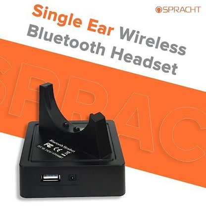 Spracht HS-2050 Single Ear Wireless Bluetooth Headset with Base Station | Noi...