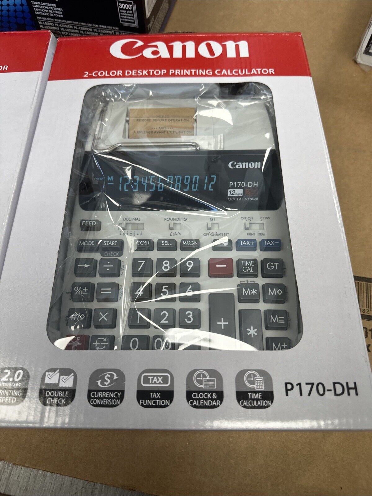 Canon P170DH 12-Digit Printing Calculator Black/Red Print 2.3 Lines/Sec P170DH3