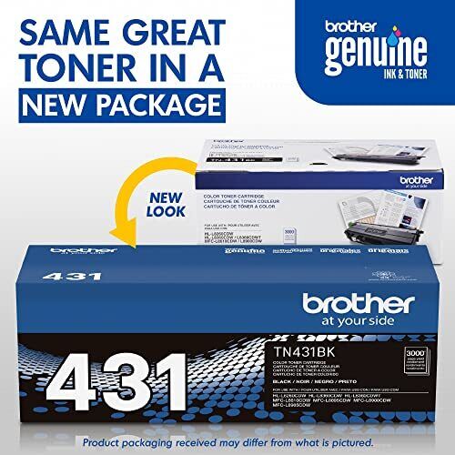 Brother Printer TN431BK Standard Yield Toner-Retail Packaging  Black 1 Size