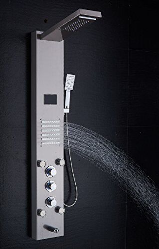 ELLO&ALLO LED Rainfall Waterfall Shower Head Rain Massage System with Body Je...