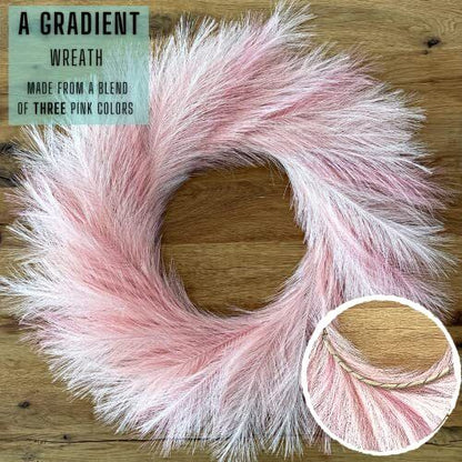 L U N A M A HOME DÉCOR® Fall Pampas Grass Wreath for Boho Home Decor - 27'' L...