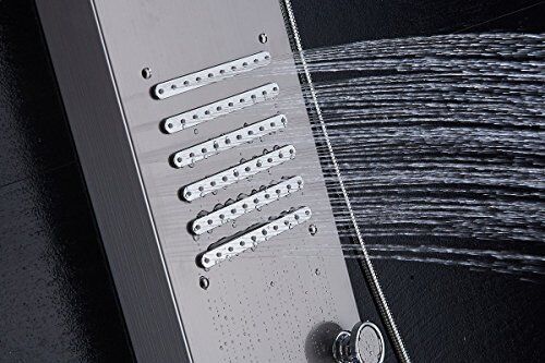 ELLO&ALLO LED Rainfall Waterfall Shower Head Rain Massage System with Body Je...