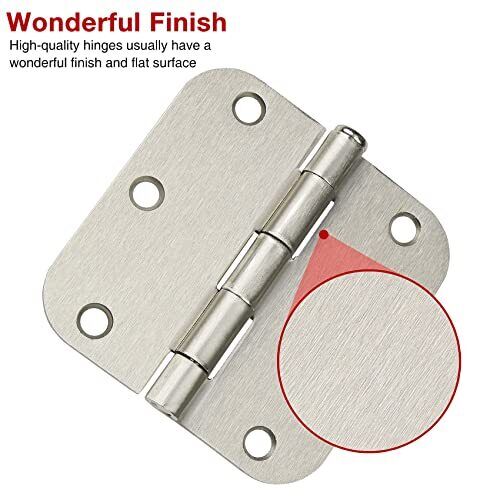 42 Pack Satin Nickel Door Hinges 3.5 x 3.5 Inch Interior 3 1/2 Inch Door Hing...