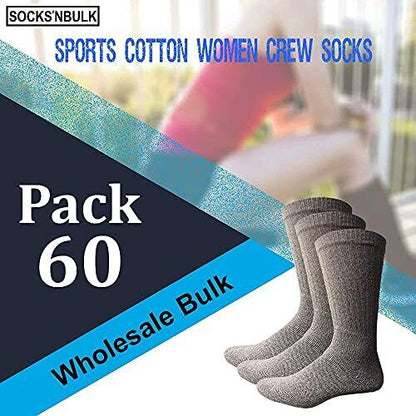 SOCKS'NBULK 60 Pairs Wholesale Bulk Sport Cotton Unisex Crew Ankle Tube Socks...