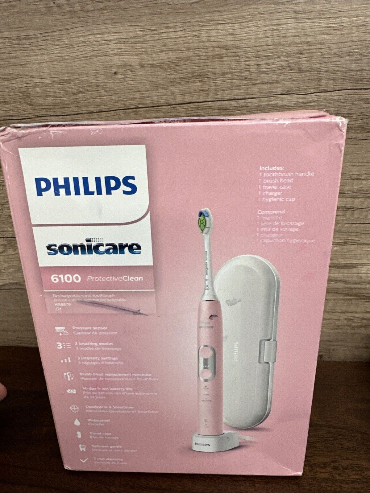 Philips Sonicare ProtectiveClean 6100 Electric Toothbrush, Pink, HX6876/21