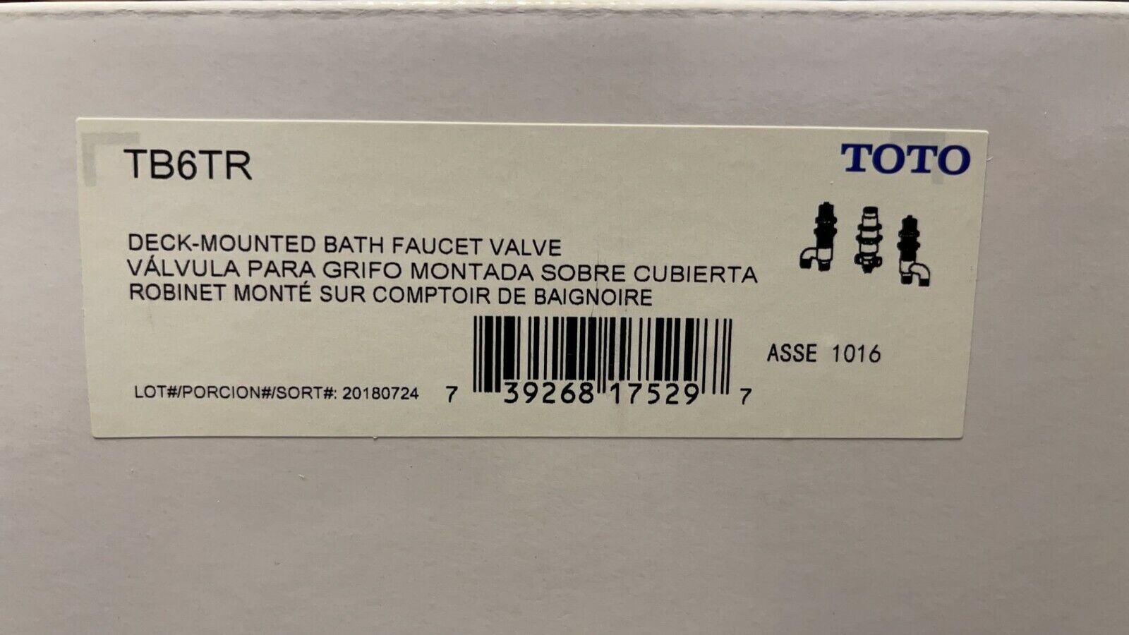  Toto TB6TR Deck-Mount Tub Filler Valve - New 