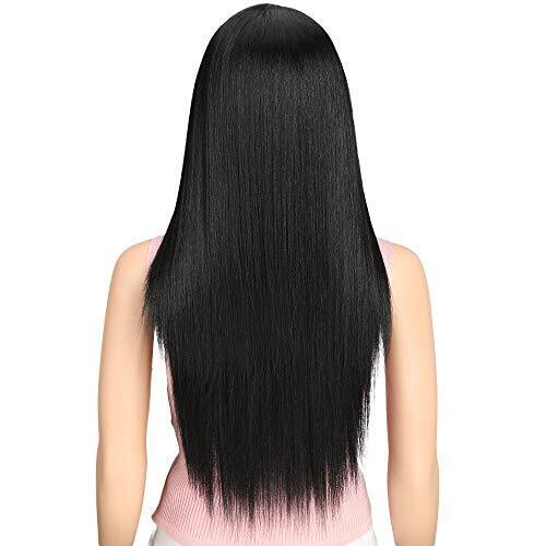 JOEDIR 26" Long Straight Free Parting Silk Base Lace Frontal Wigs With Baby H...