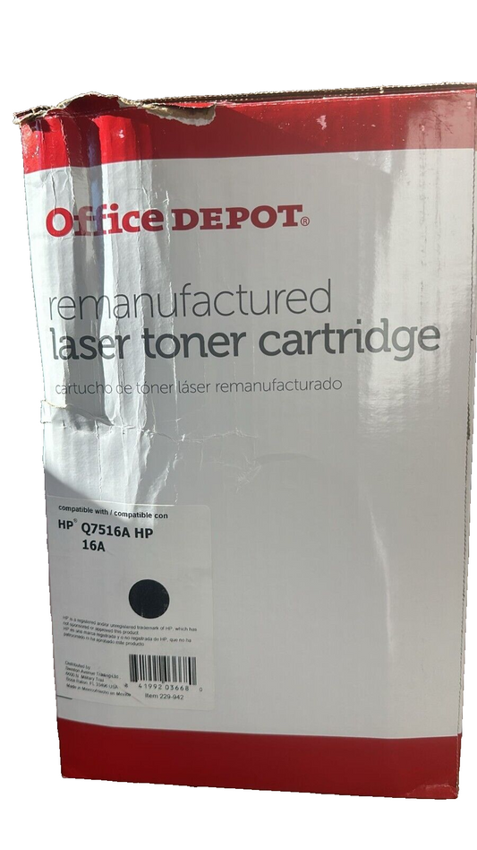 Office Depot® - Reman Toner - HP 16a Reman Black Toner Cartridge  HP Q7516A