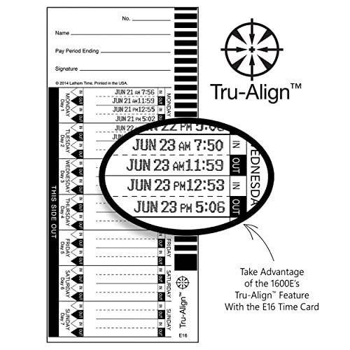 Lathem Atomic Time™ Clock With Tru-Align™ 1600E Unlimited Employees 5.7"H x 6...