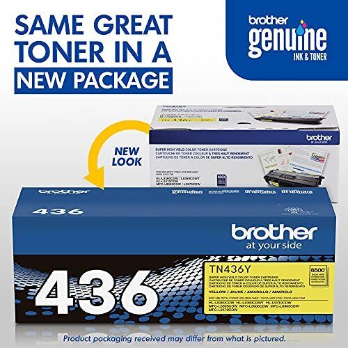 Brother TN-436Y HL-L8360 L9310 MFC-L8900 L9570 Toner Cartridge Yellow in Reta...