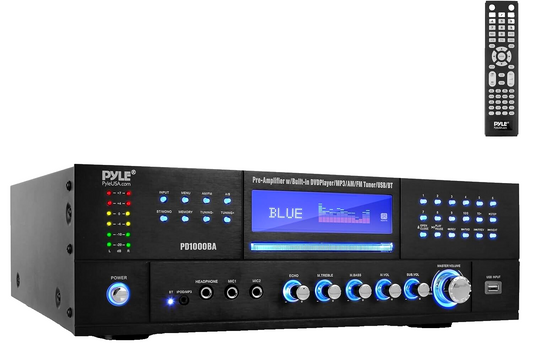 Pyle PD1000BA Bluetooth 4 Channel Home Theater Preamplifier Stereo Wireless