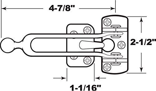 Cal-Royal Swing Bar Door Guard US26D Stain Chrome pack of 10