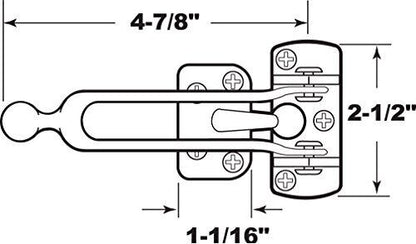 Cal-Royal Swing Bar Door Guard US26D Stain Chrome pack of 10