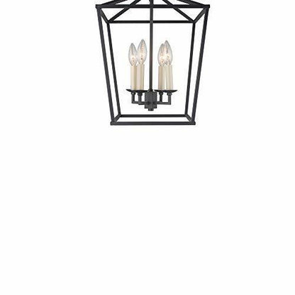 AA Warehousing 4-Light Lantern Chandelier in Aged Iron Finish Model Number LZ...