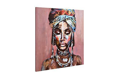 Large Canvas Prints Wall Art African American Black Girl Oil Paintings 3D Han...