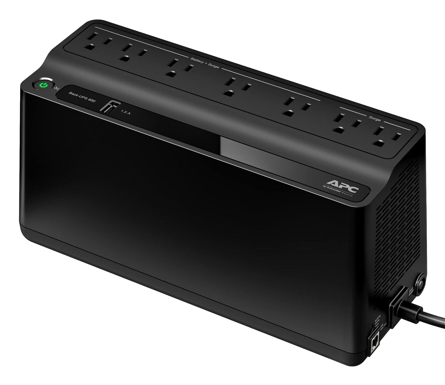 APC UPS Battery Backup and Surge Protector 600VA Backup Battery Power Supply ...