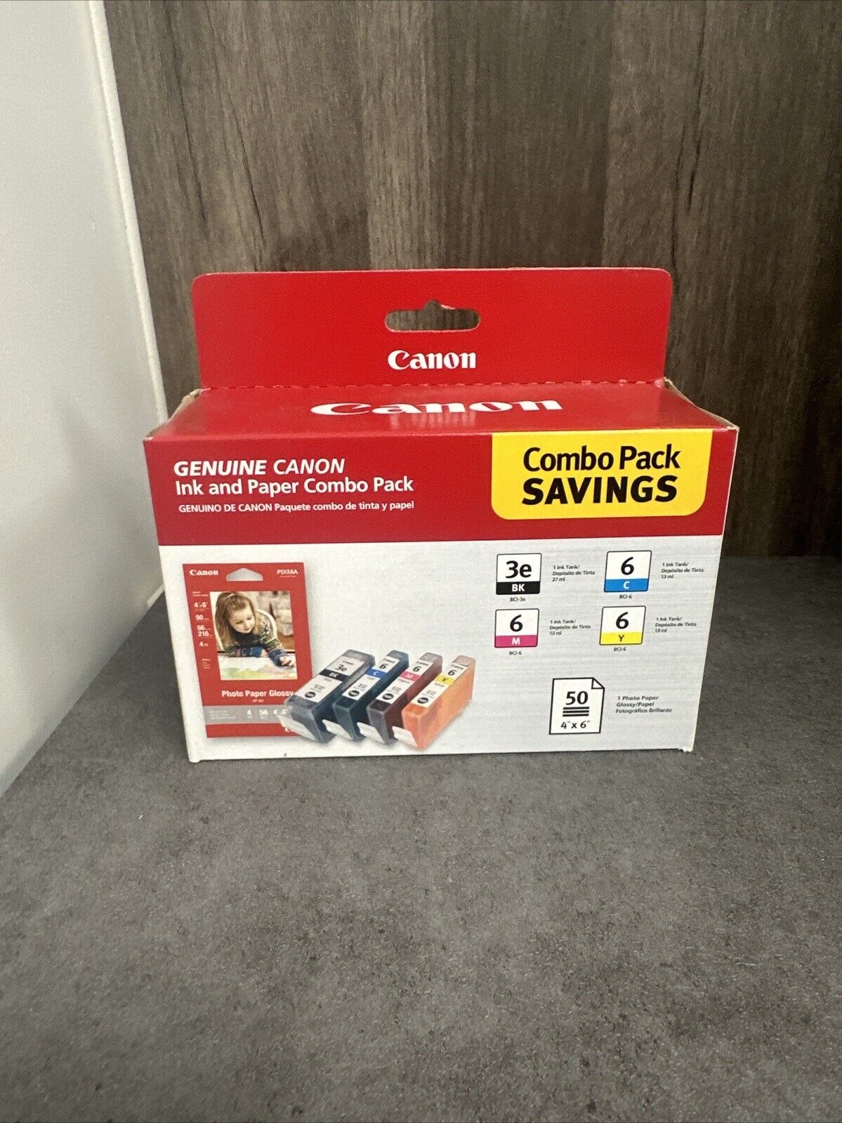 Canon BCI-3E/BCI-6 Photo Paper Combo Pack Ink Cartridges 