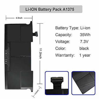 Angwel Replacement Laptop Battery for Apple A1375 A1370 Only for Late 2010 Ve...