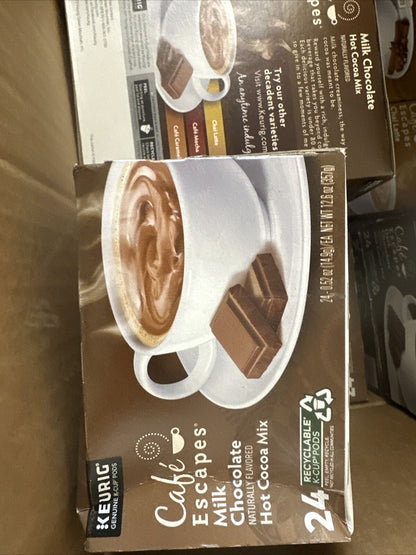 Café Escapes Milk Chocolate Hot Cocoa Keurig 48 Recyclable K-Cup Pods E6