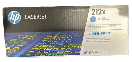 HP 212X High Yield Cyan Original LaserJet Toner Cartridge, ~10,000 pages, W2121X