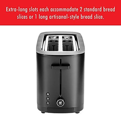 ZWILLING Enfinigy Cool Touch 2 Long Slot Toaster 4 Slices with Extra Wide 1.5...