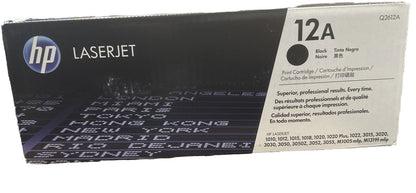 HP 12A Black Original LaserJet Toner Cartridge, ~2,000 pages, Q2612A