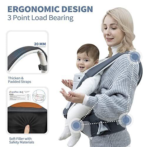 besrey Baby Carrier Front Facing Holder Hip Seat for Walk Men Carrier Face in...