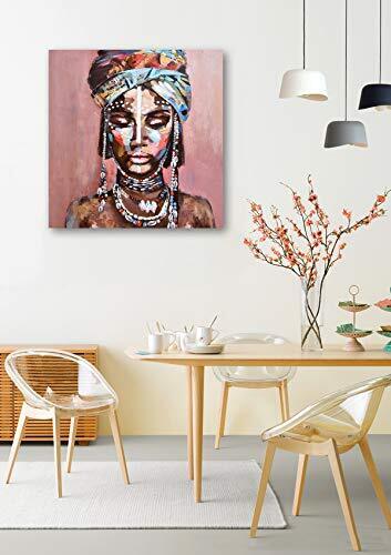 Large Canvas Prints Wall Art African American Black Girl Oil Paintings 3D Han...