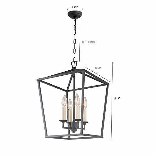 AA Warehousing 4-Light Lantern Chandelier in Aged Iron Finish Model Number LZ...