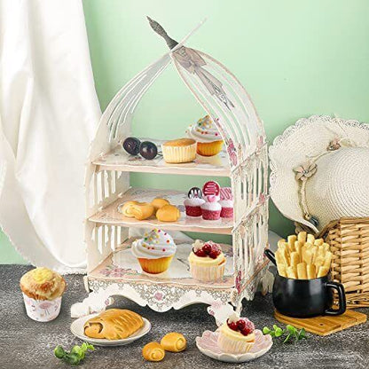 Flare Forest Bakery Lab 3 Tier Air Birdcage Cupcake Stand for Picnic Wedding ...