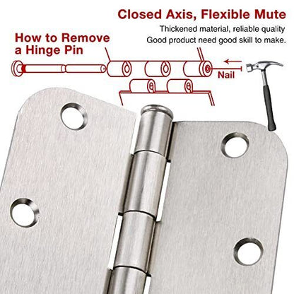 42 Pack Satin Nickel Door Hinges 3.5 x 3.5 Inch Interior 3 1/2 Inch Door Hing...