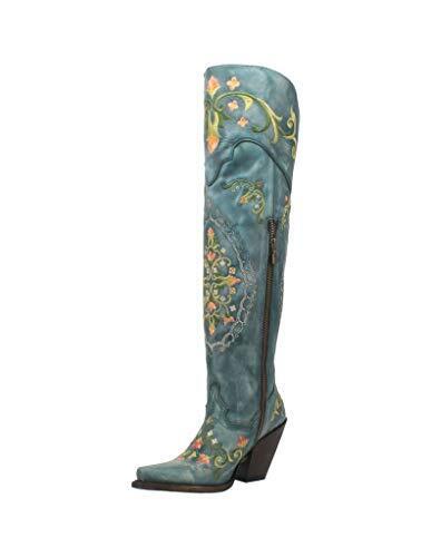 Dan Post Boots Womens Flower Child Snip Toe Dress Boots Over the Knee High He...