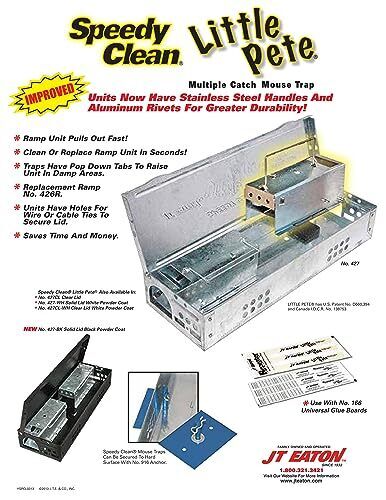 JT Eaton 427-WH Little Pete Slim Multi Catch Mouse Trap with Solid Lid Speedy...