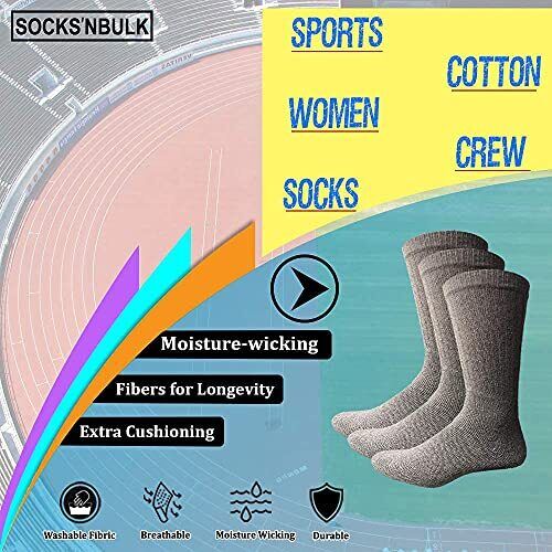 SOCKS'NBULK 60 Pairs Wholesale Bulk Sport Cotton Unisex Crew Ankle Tube Socks...