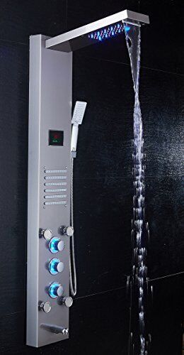 ELLO&ALLO LED Rainfall Waterfall Shower Head Rain Massage System with Body Je...