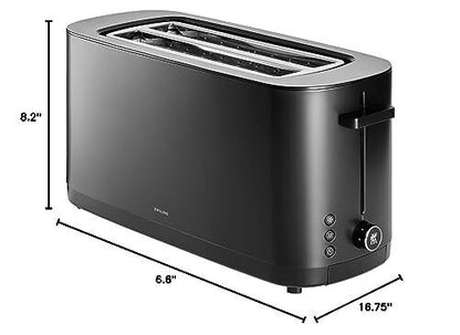 ZWILLING Enfinigy Cool Touch 2 Long Slot Toaster 4 Slices with Extra Wide 1.5...