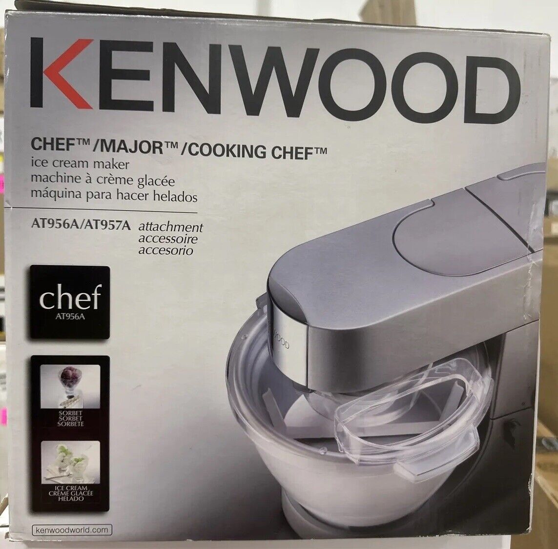 Kenwood 1 Litre Ice Cream Attachment AT956A - for Kenwood Chef , the bowls only 