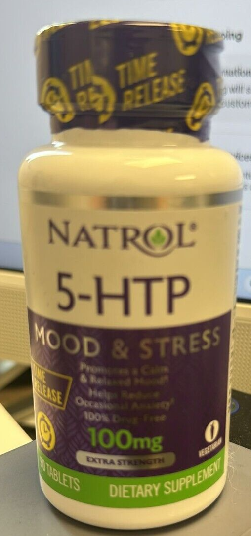 Natrol 5-HTP Mood & Stress  100 mg 90 Tablets (Exp 09/28/2026) Non GMO