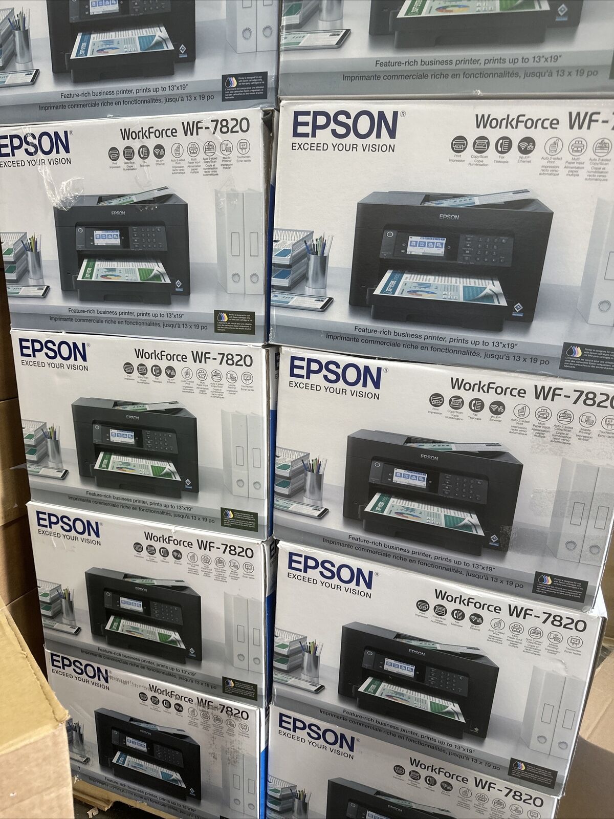 Epson WF-7820 All-in-One Inkjet Wireless Wide-Format Printer  Max 13" x 19" OB