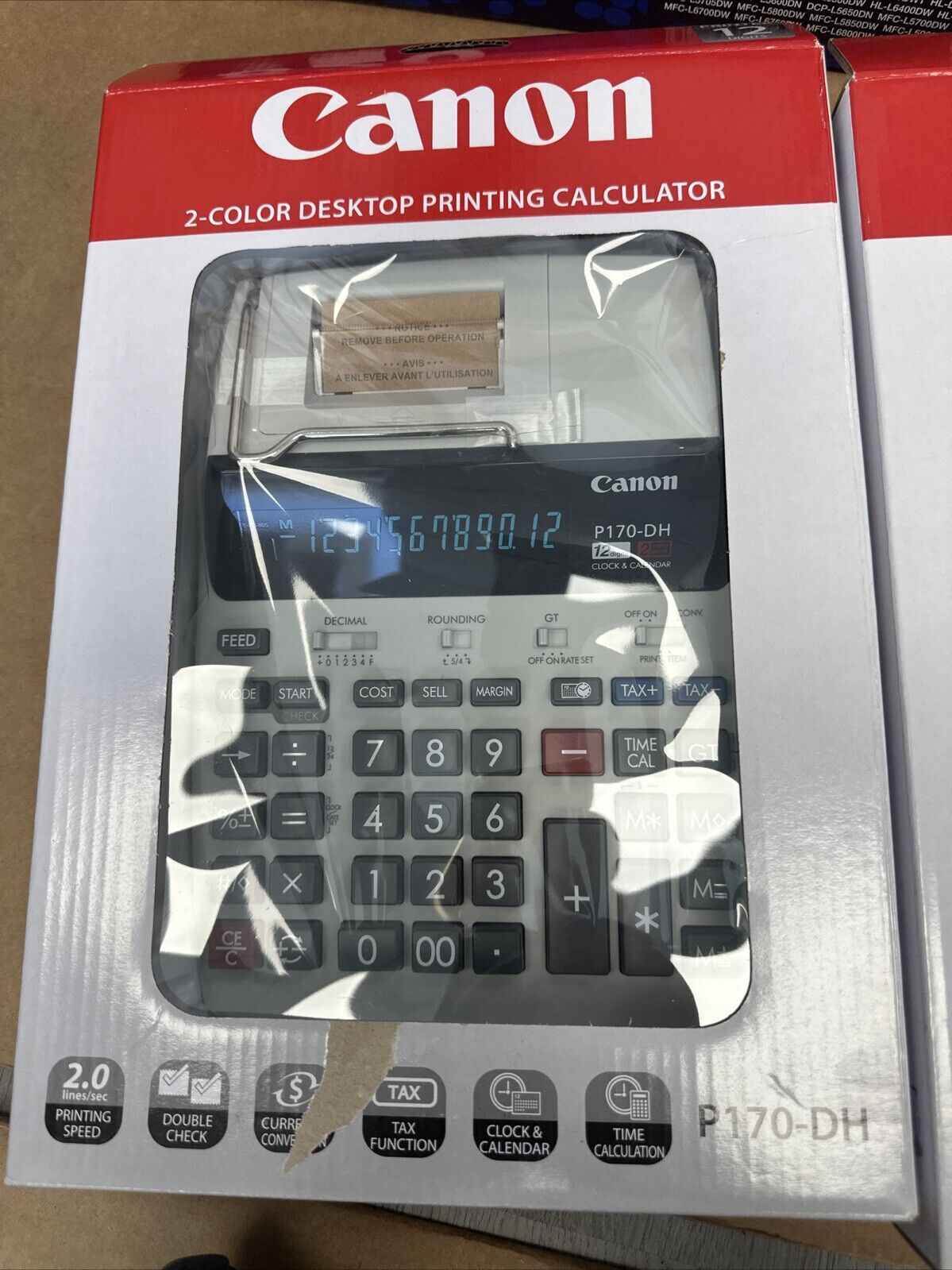 Canon P170DH 12-Digit Printing Calculator Black/Red Print 2.3 Lines/Sec P170DH3