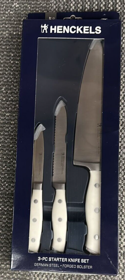 Henckels Forged Accent 3-pc Starter Knife Set - White Handle