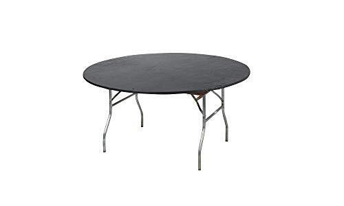 Kwik-Covers 72" Round Fitted Plastic Table Covers Bundle of 5 Black