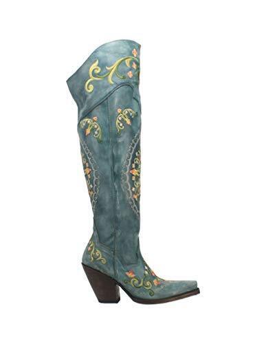 Dan Post Boots Womens Flower Child Snip Toe Dress Boots Over the Knee High He...