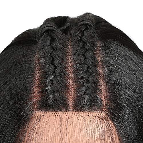 JOEDIR 26" Long Straight Free Parting Silk Base Lace Frontal Wigs With Baby H...