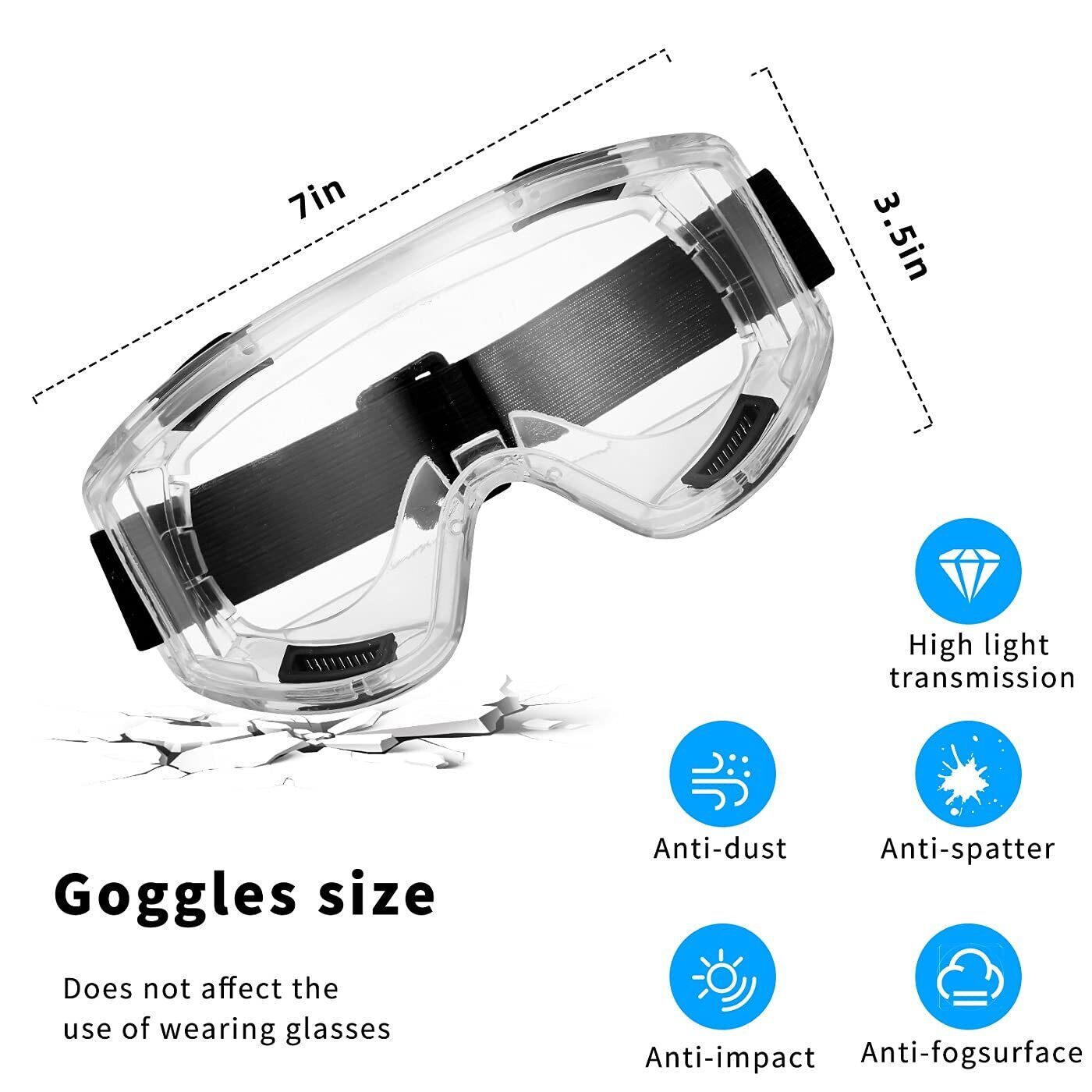 KISCHERS Reusable Half Facepiece and Anti-Fog Safety Goggle Set Against Dust/...